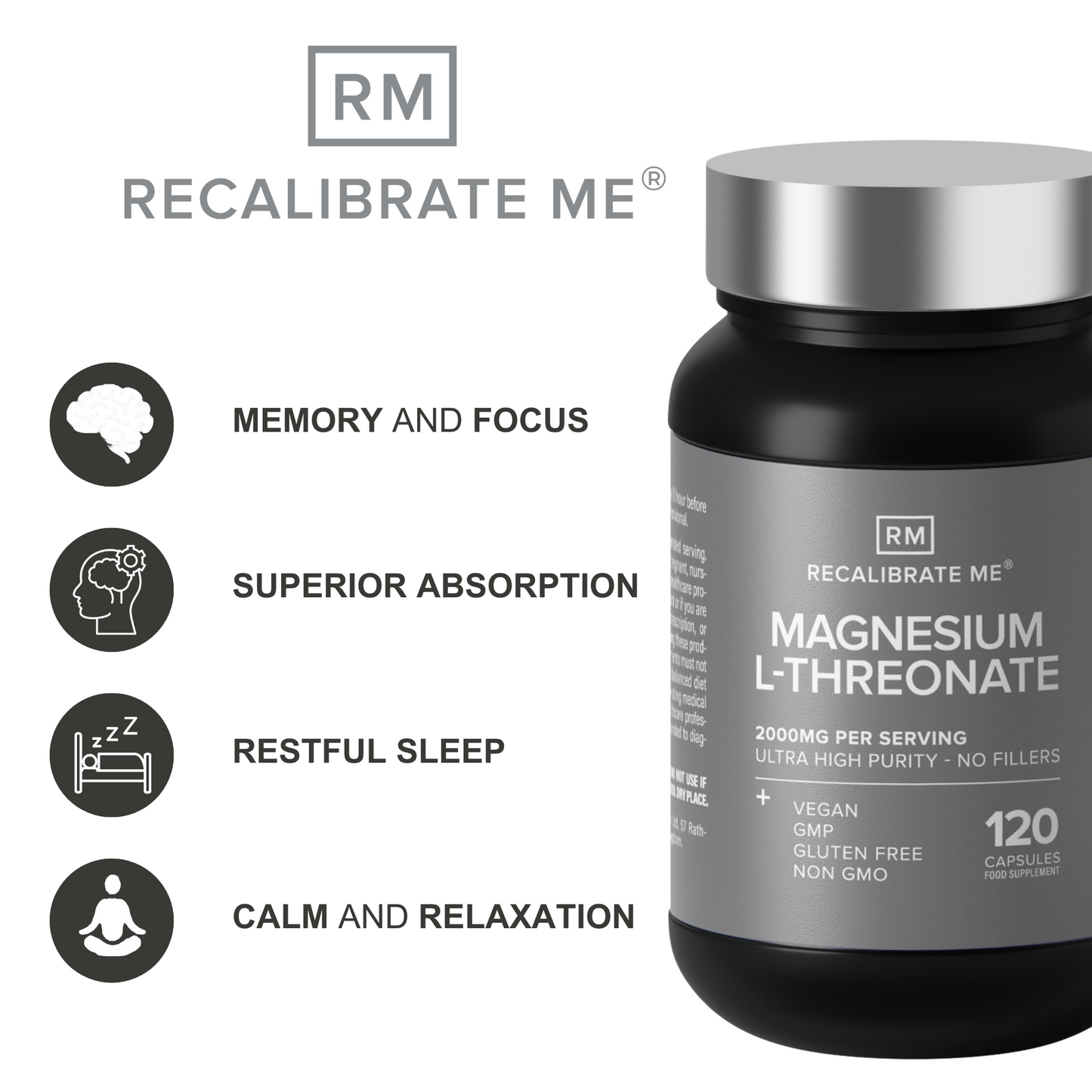 Magnesium L-Threonate | Memory & Focus | 2000mg