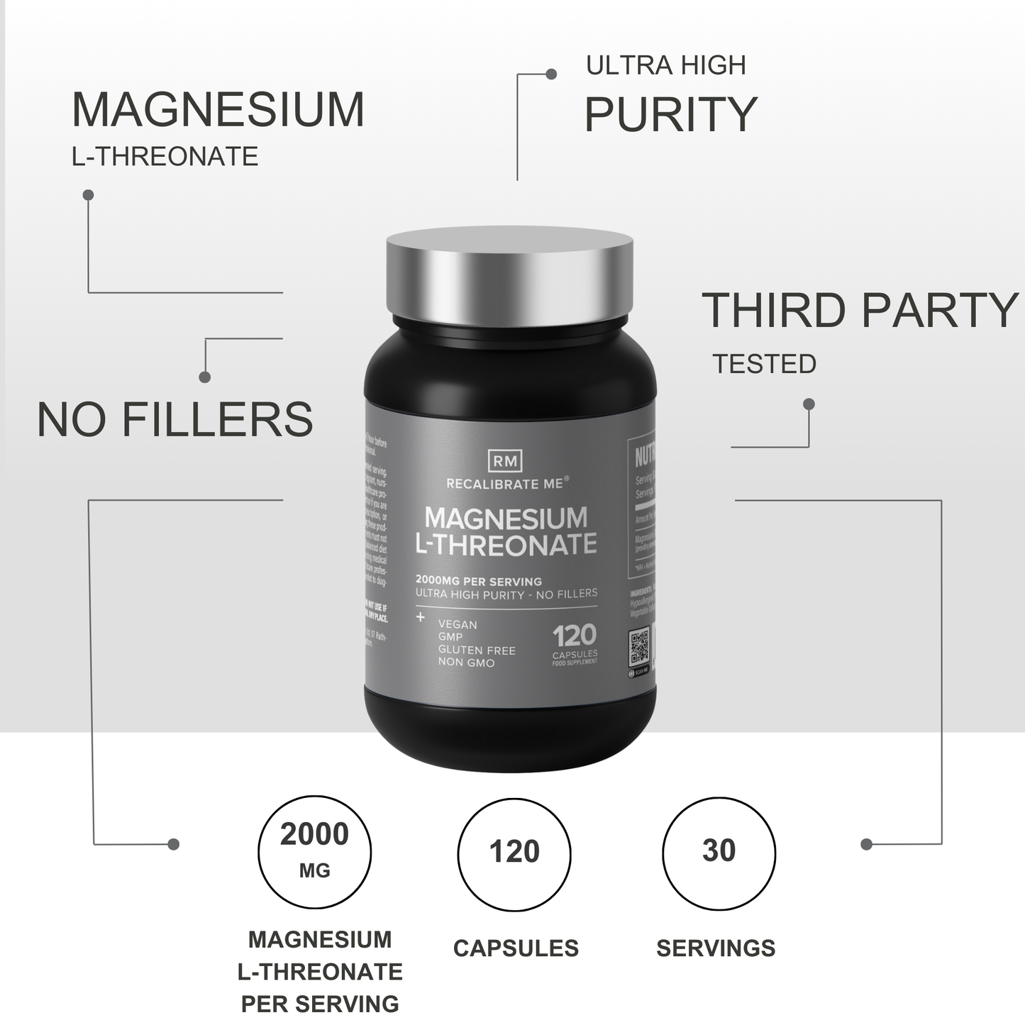 Magnesium L-Threonate | Memory & Focus | 2000mg